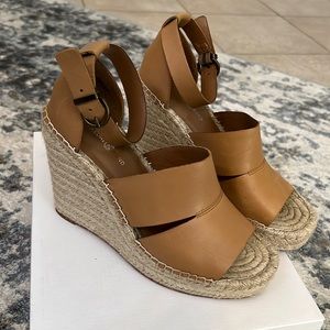 Treasure & Bond Tan Leather Wedge Sandals
